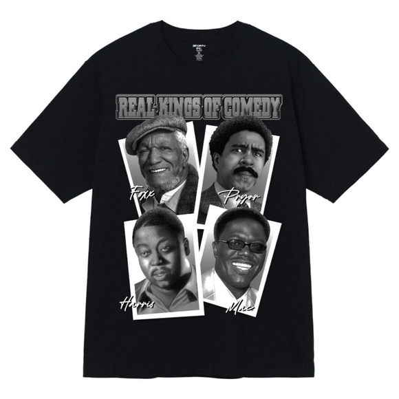 3Forty Other - Black Graphic T-Shirt with Comedy Legends